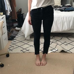 Loft frayed skinny jeans.